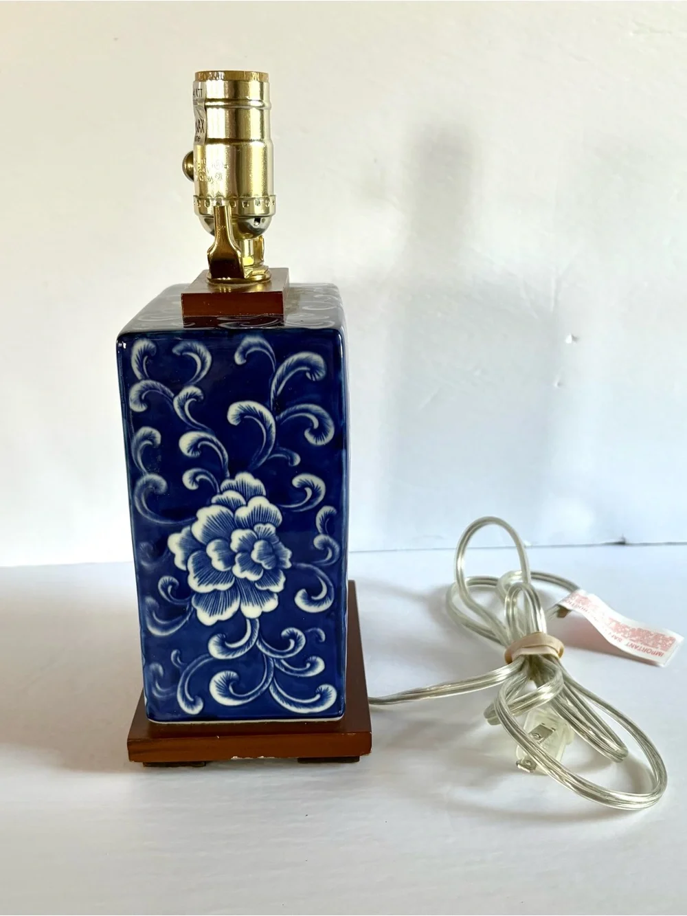 Ralph Lauren Blue & White Porcelain Table Lamp NO SHADE
